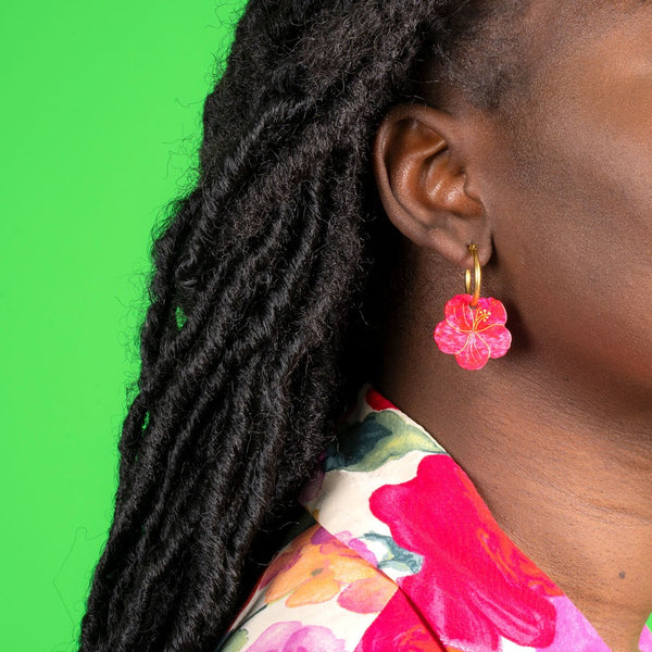 Boucles d'oreilles Hibiscus