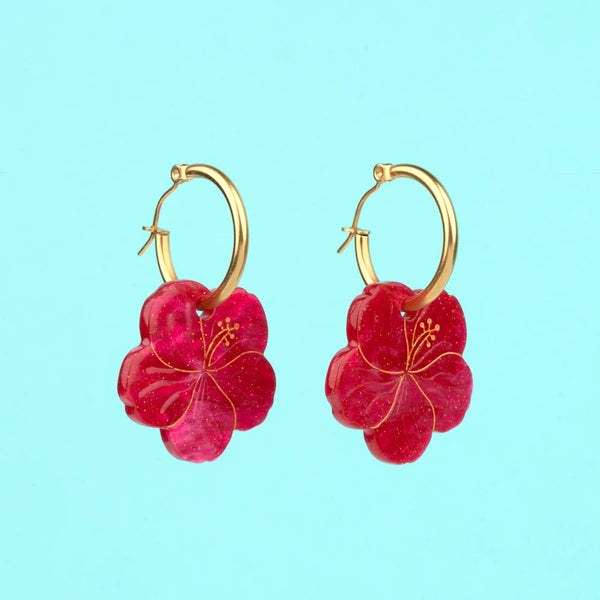 Boucles d'oreilles Hibiscus