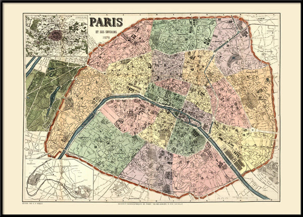 Affiche Map of Paris