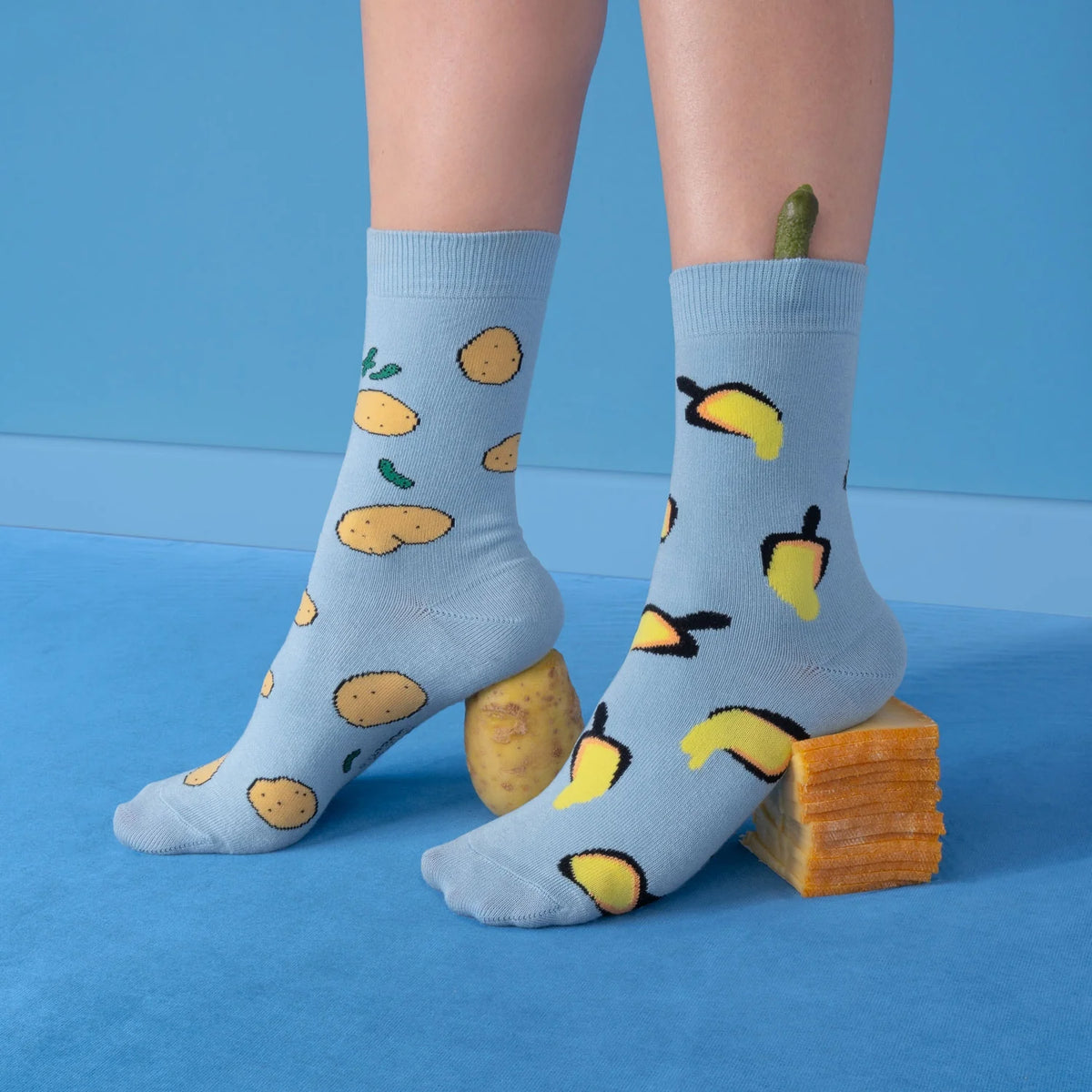 Chaussettes antidérapantes en laine à revers frisé NOUGAT