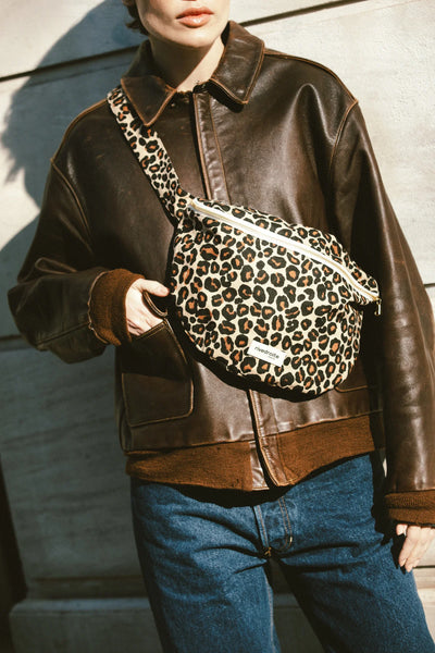 Sac Banane Custine XL Léopard Beige
