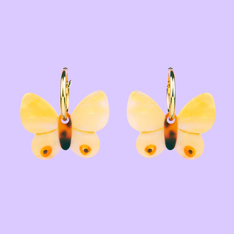 Boucles d'oreilles Papillon Jaune