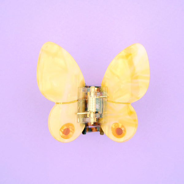 Pince à cheveux Papillon Jaune