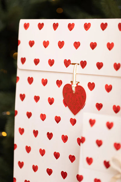 Etiquettes Cadeaux Red Hearts