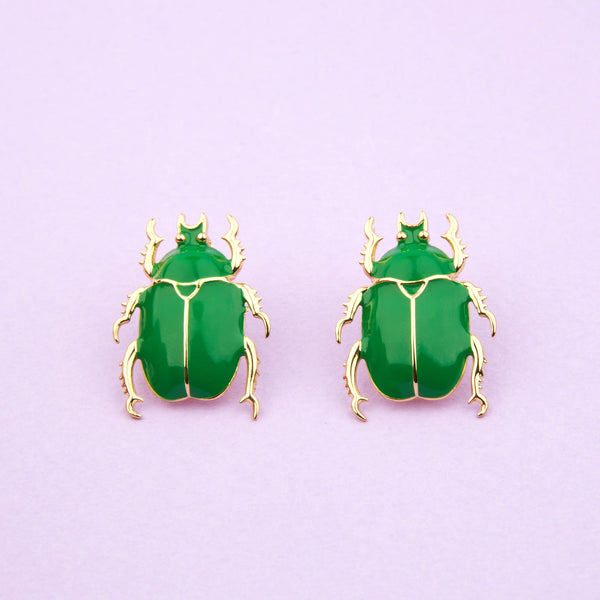 Boucles d'oreilles Scarabée