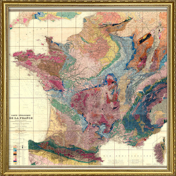 Affiche Carte Géologique de la France