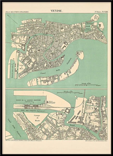 Affiche Map of Venice