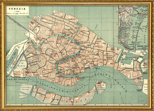 Affiche Map of Venice