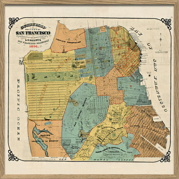 Affiche City Map of San Francisco