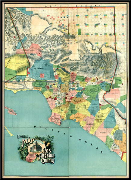 Affiche Map of Los Angeles County