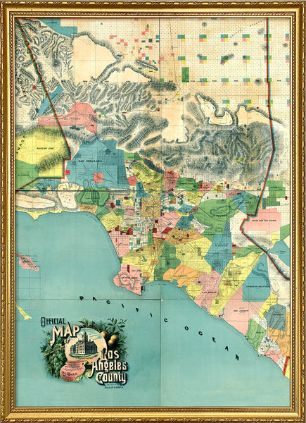 Affiche Map of Los Angeles County