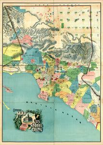 Affiche Map of Los Angeles County