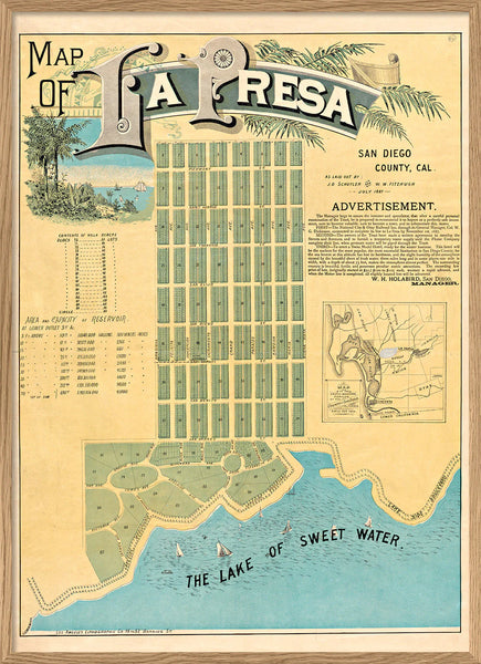 Affiche City Map of La Presa, San Diego County