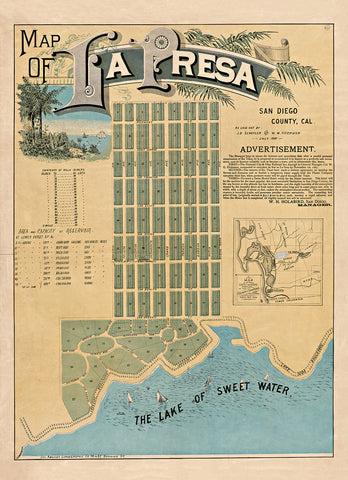 Affiche City Map of La Presa, San Diego County