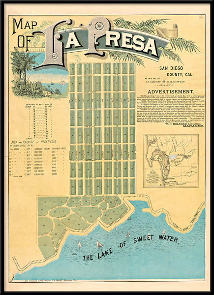 Affiche City Map of La Presa, San Diego County