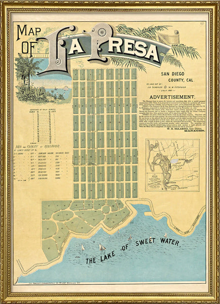 Affiche City Map of La Presa, San Diego County