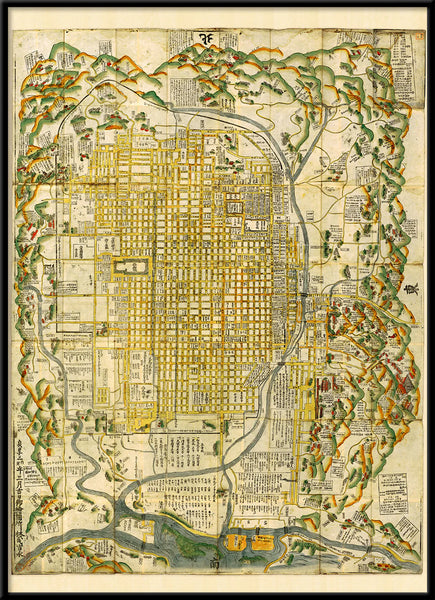 Affiche Map of Kyoto