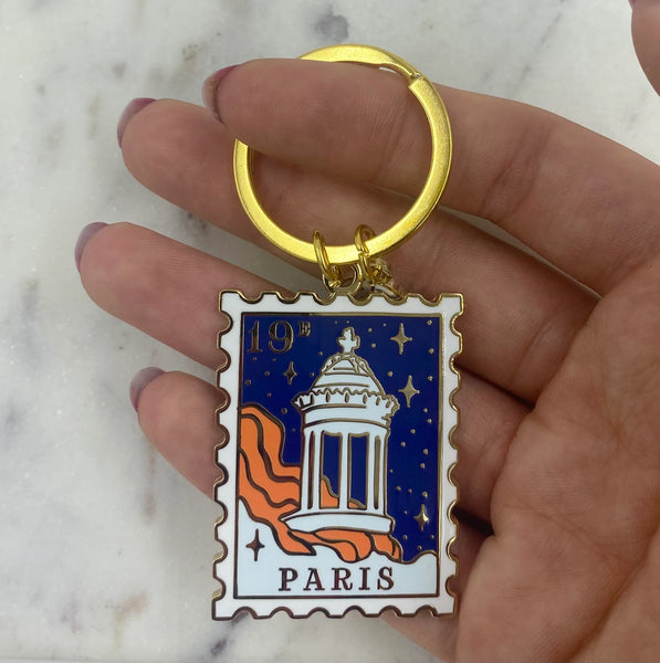 Porte-clés Timbre Paris 19ème