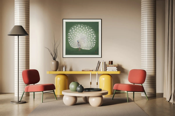 Affiche Peacock on Green