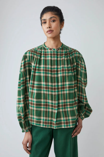 Chemise d'Hiver Emma Checks Oxford Green