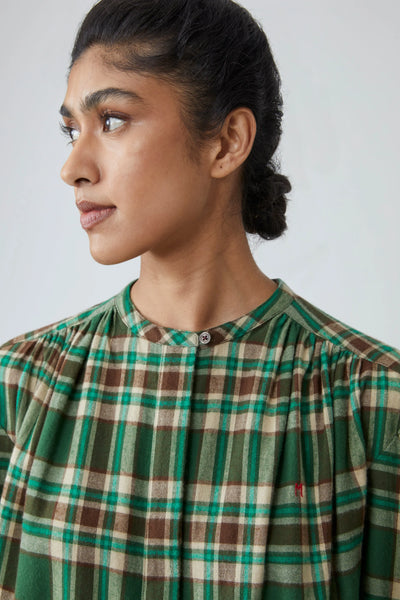 Chemise d'Hiver Emma Checks Oxford Green