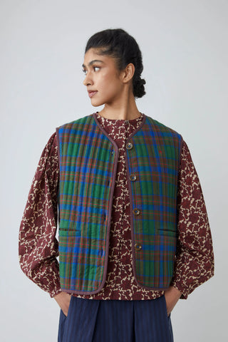 Gilet Ava Checks Royal Blue