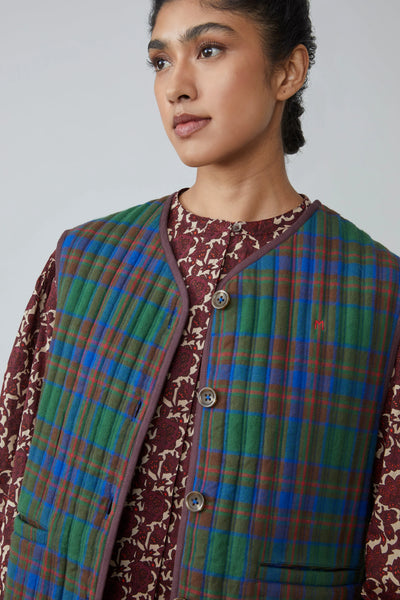 Gilet Ava Checks Royal Blue