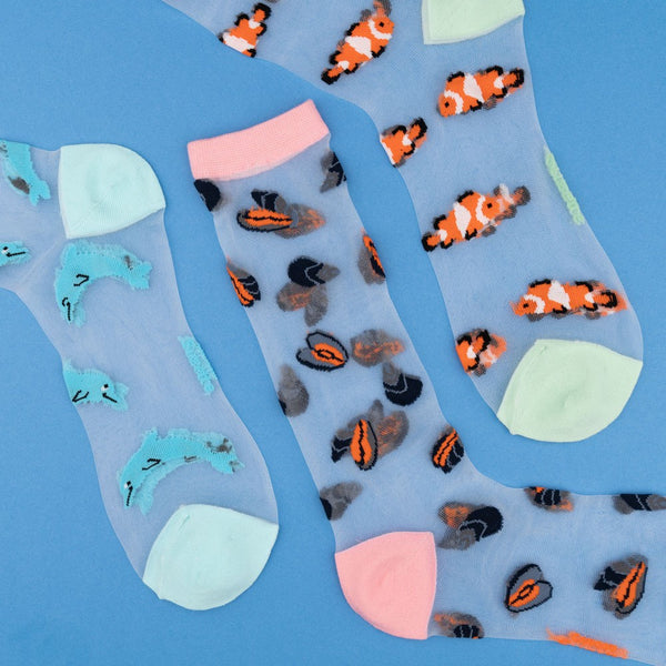 Chaussettes Transparentes Poisson Clown