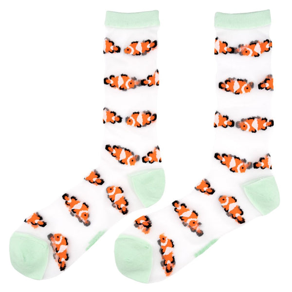 Chaussettes Transparentes Poisson Clown