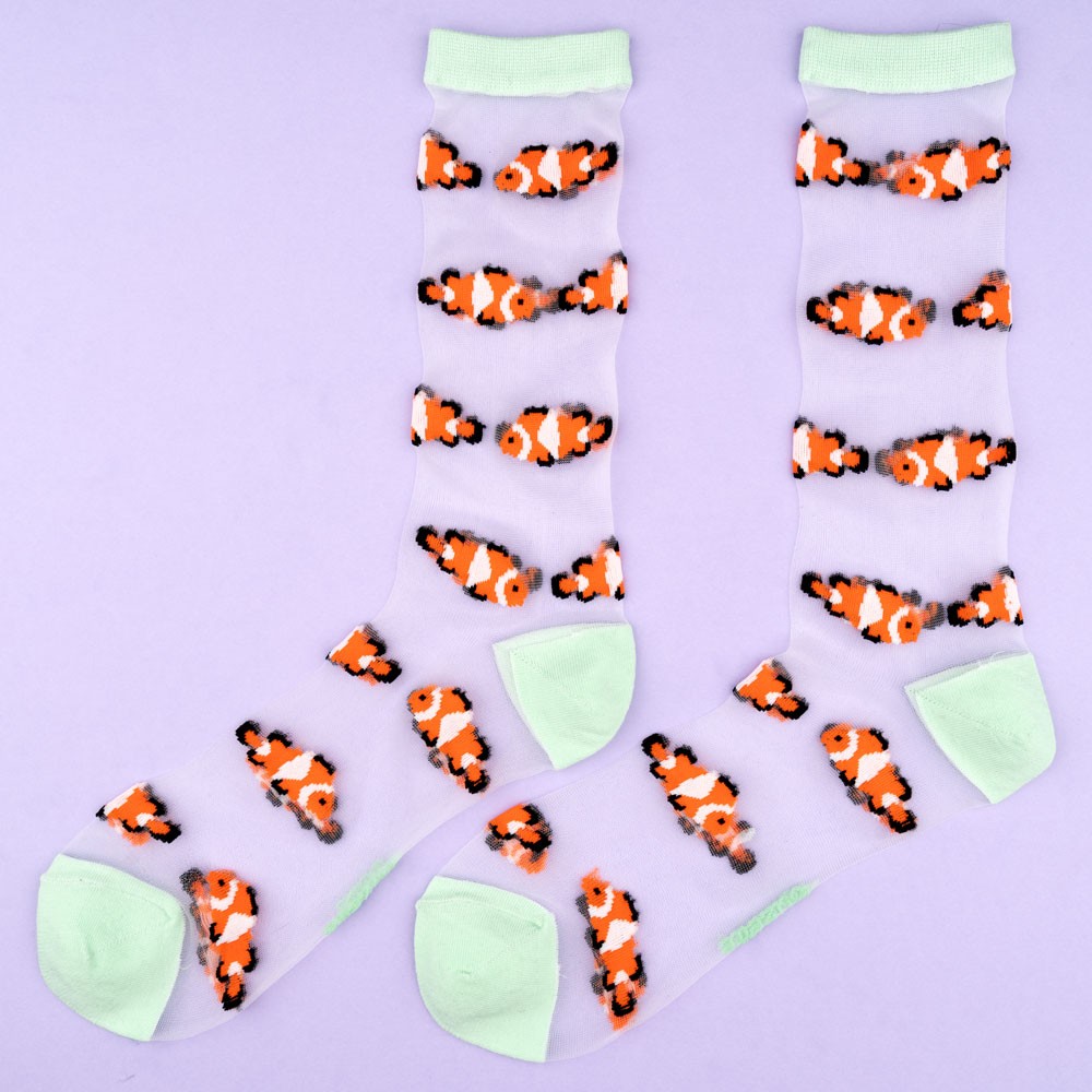 Chaussettes Transparentes Poisson Clown