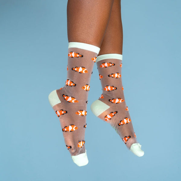 Chaussettes Transparentes Poisson Clown