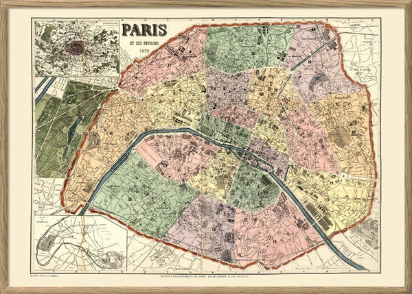 Affiche Map of Paris