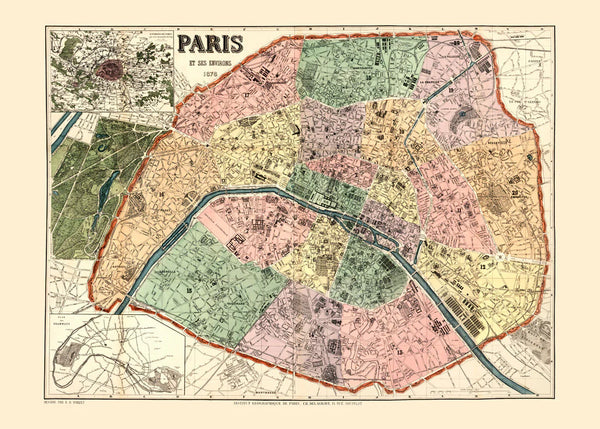 Affiche Map of Paris
