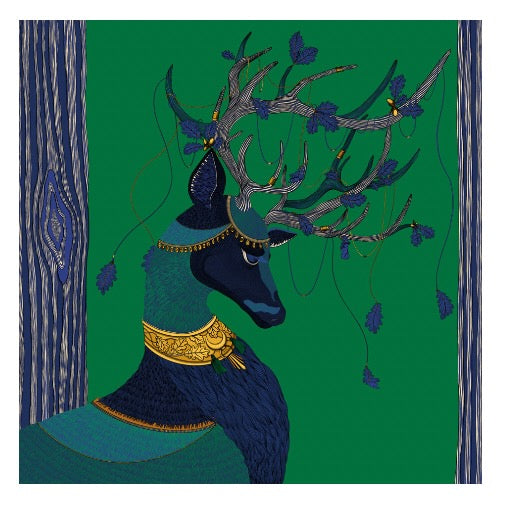 Carré Cerf Bohème - Vert