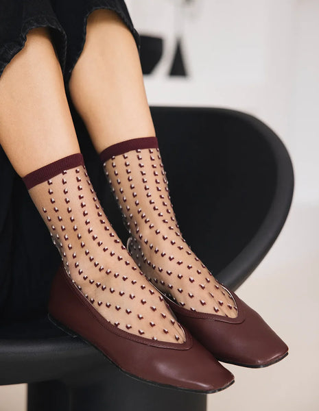 Chaussettes Crescent Dunes Bordeaux