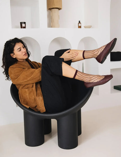 Chaussettes Crescent Dunes Bordeaux