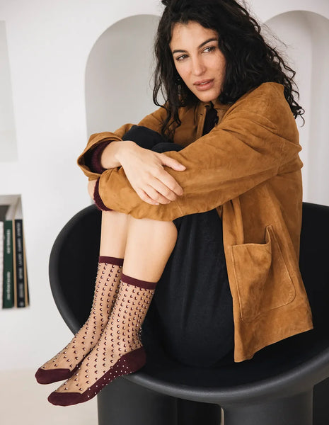 Chaussettes Crescent Dunes Bordeaux