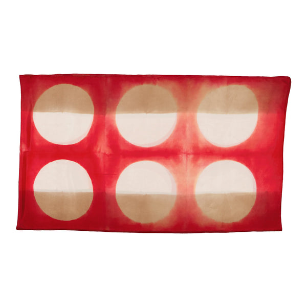 Grand Foulard Soie NOCTURNE - Red/Beige