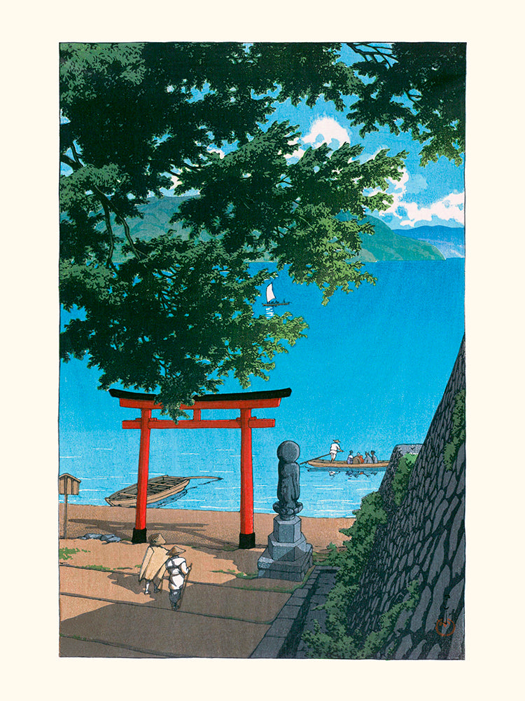 Affiche Temple Chuzen à Utagahama - Kawase