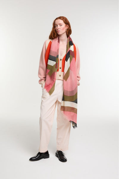 Echarpe de Laine Alchimie Brun Rose