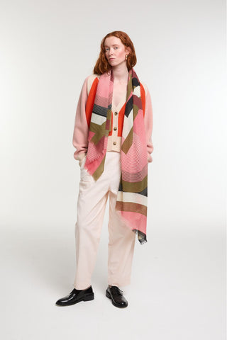 Echarpe de Laine Alchimie Brun Rose