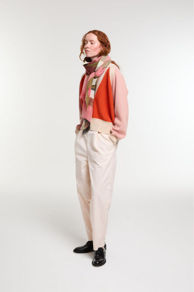 Echarpe de Laine Alchimie Brun Rose