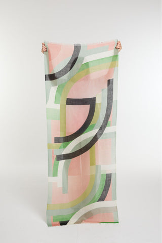 Echarpe de Laine Alchimie Vert Gris