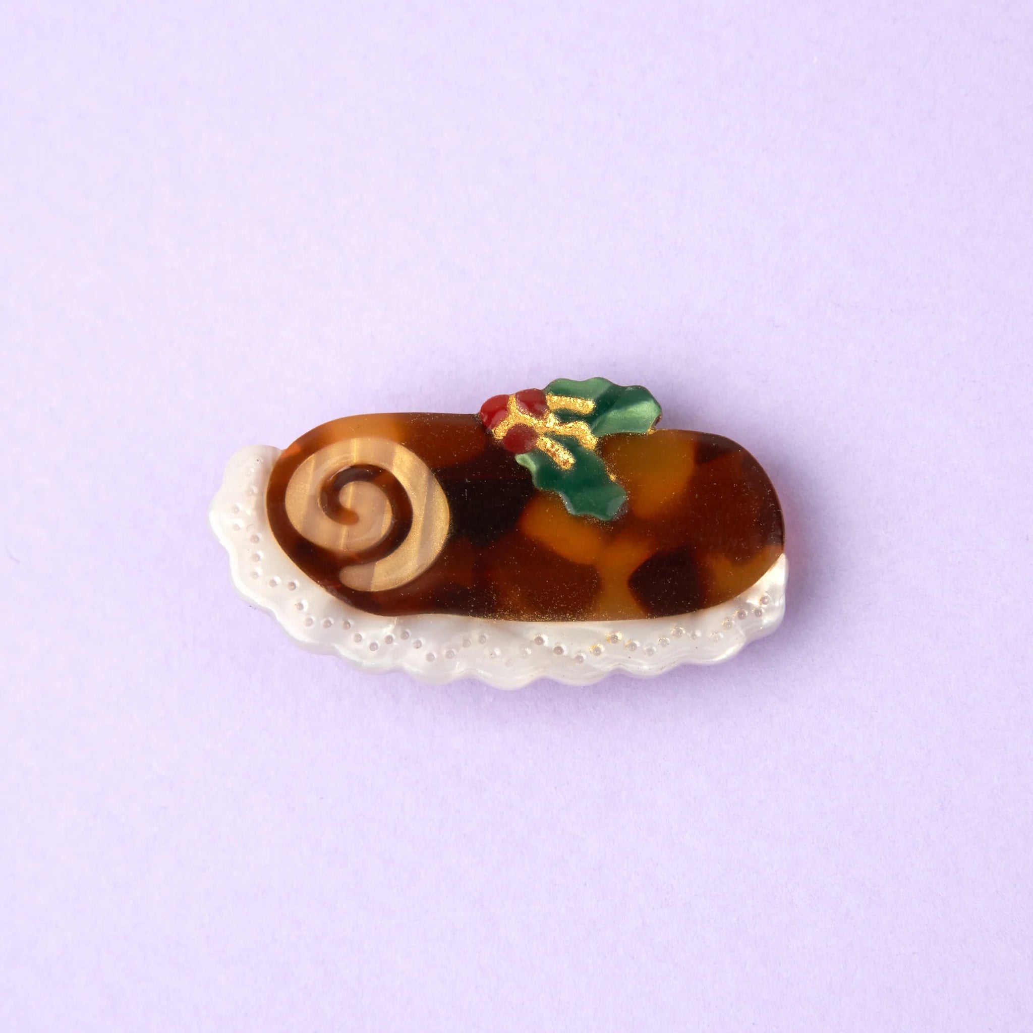 Barrette Bûche de Noël