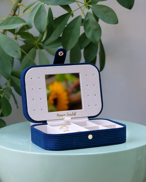 Boîte à Bijoux de Voyage Brigitte - Velours Côtelé