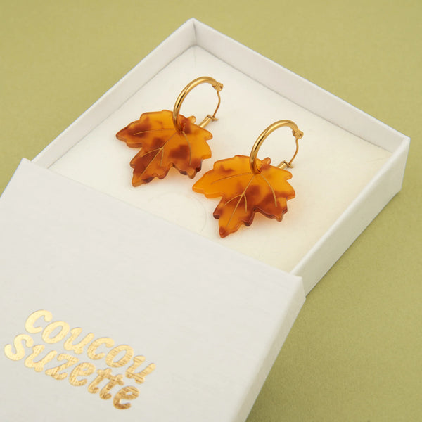 Boucles d'oreilles Feuille d'Erable