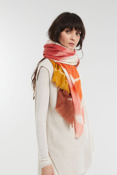 Echarpe de Laine Brume Corail