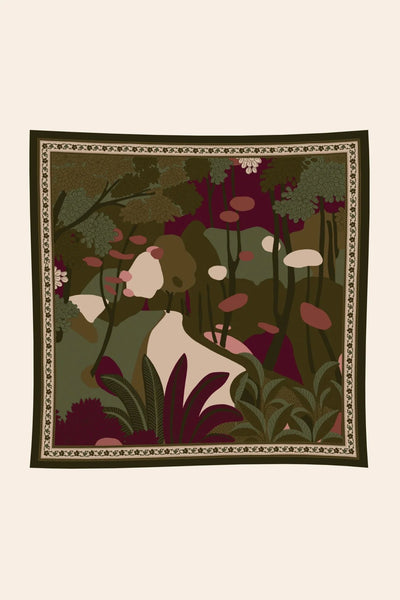 Grand Carré Coton Buda Kaki