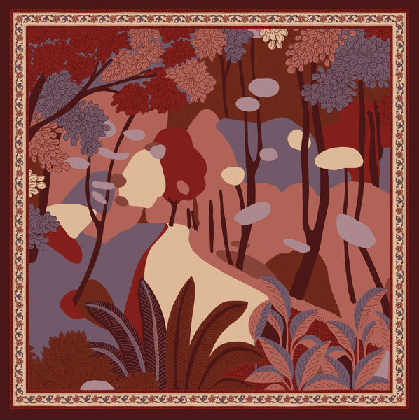 Grand Carré Coton Buda Rouge