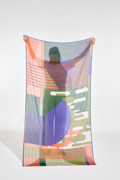 Foulard de Coton Cascade Bleu Vert